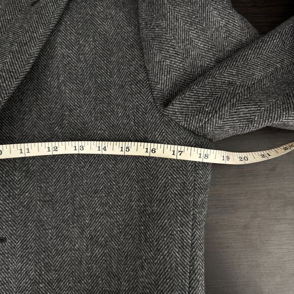 Bonobos Coat Mens 36 R Italian Wool Blend Jacket Herringbone Slim Fit Overcoat - Picture 8 of 13